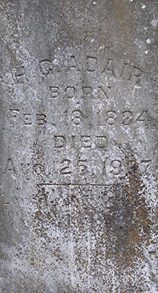Tombstone of Hosea Georgia Adair