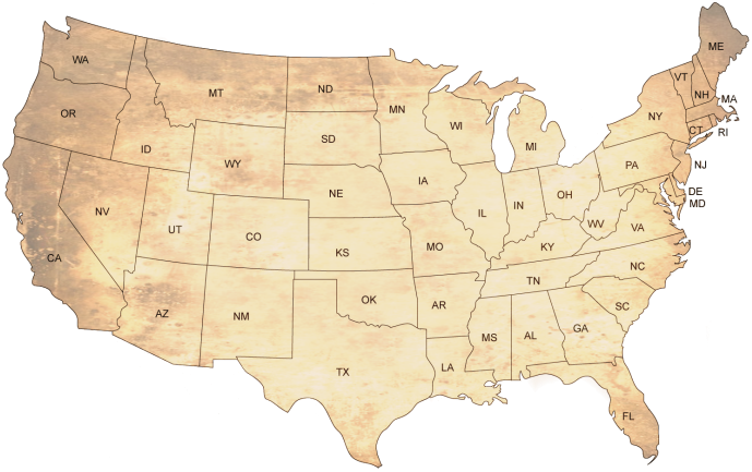 Map of U. S.